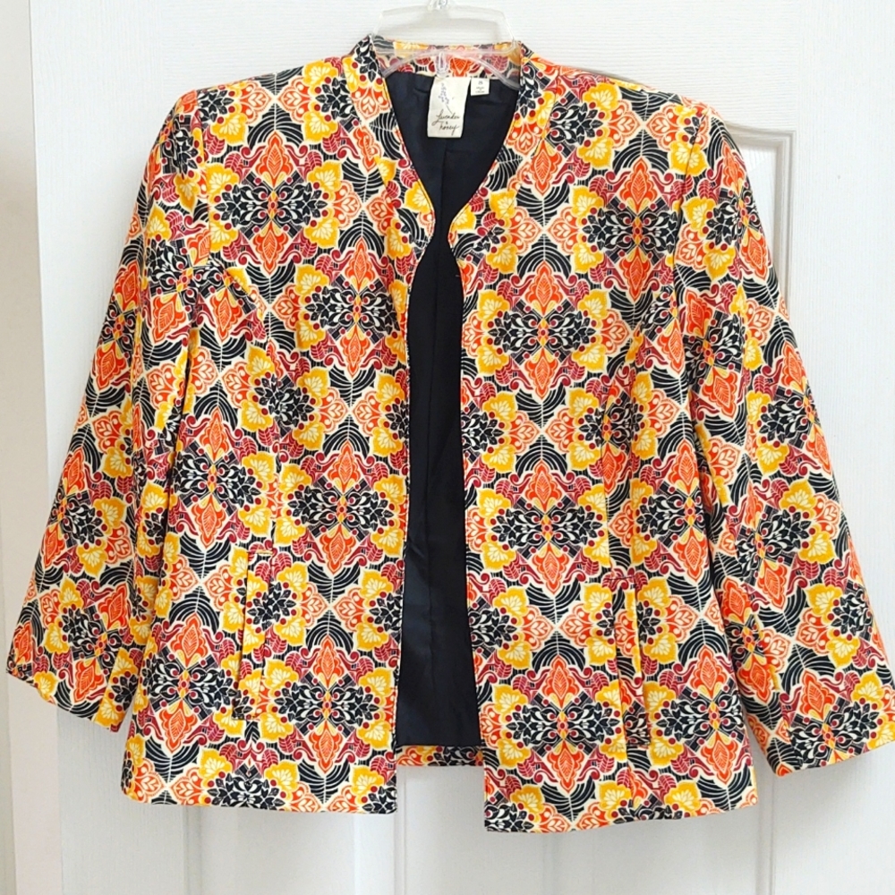 Lavender & Honey Women's Open Blazer Jacket Multicolor Size S GUC